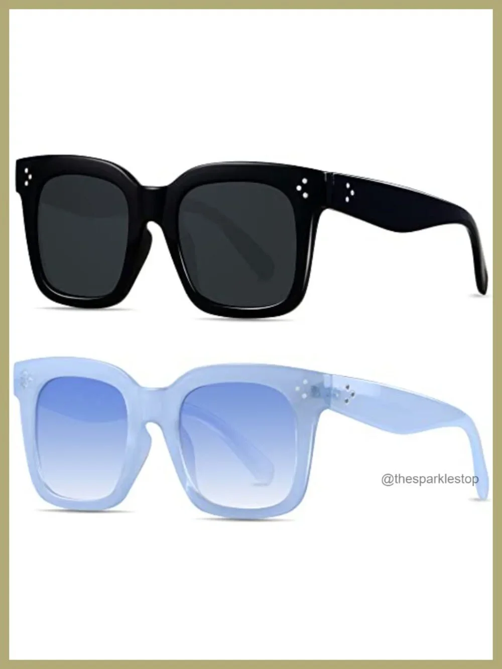 Oversized Square Sunglasses for Women UV400 Protection Wide Frame Shades